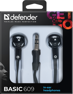 Наушники Defender Basic 609, цвет белый/черный Наушники Defender Basic 609, цвет белый/черный
