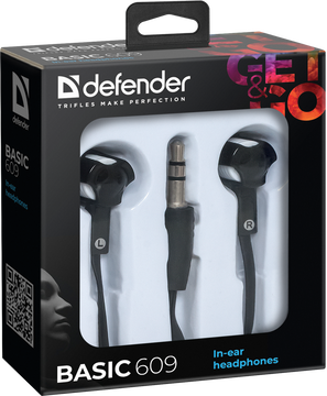 Наушники Defender Basic 609, цвет белый/черный Наушники Defender Basic 609, цвет белый/черный