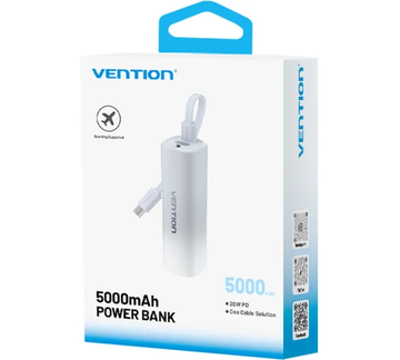 Внешний аккумулятор Vention 5000mAh 20W USB-C + Lightning Внешний аккумулятор Vention 5000mAh 20W USB-C + Lightning