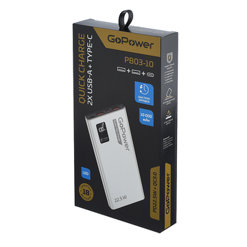 Внешний аккумулятор GoPower 10000mAh PB03-10 Внешний аккумулятор GoPower 10000mAh PB03-10